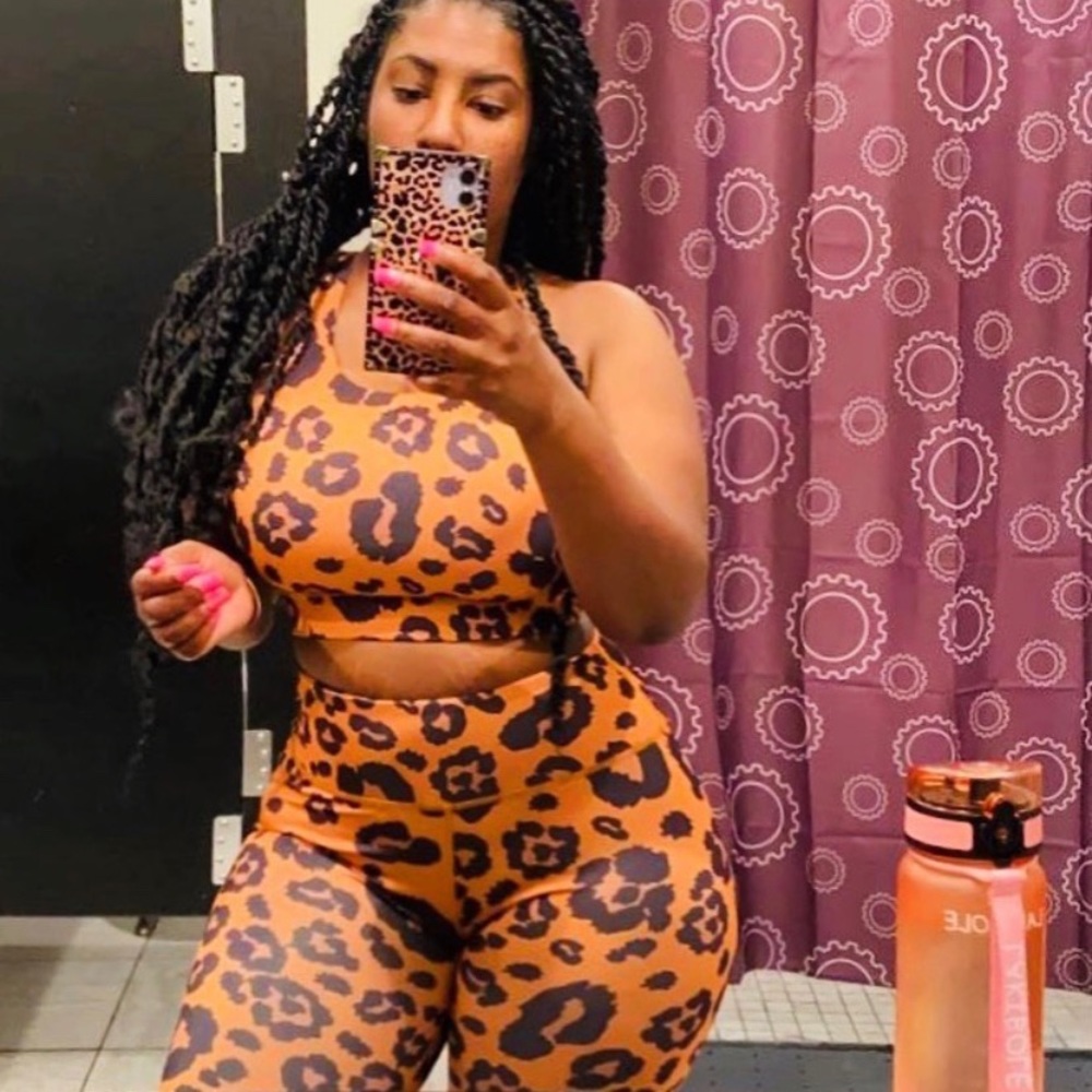 Leopard printed top and bottom